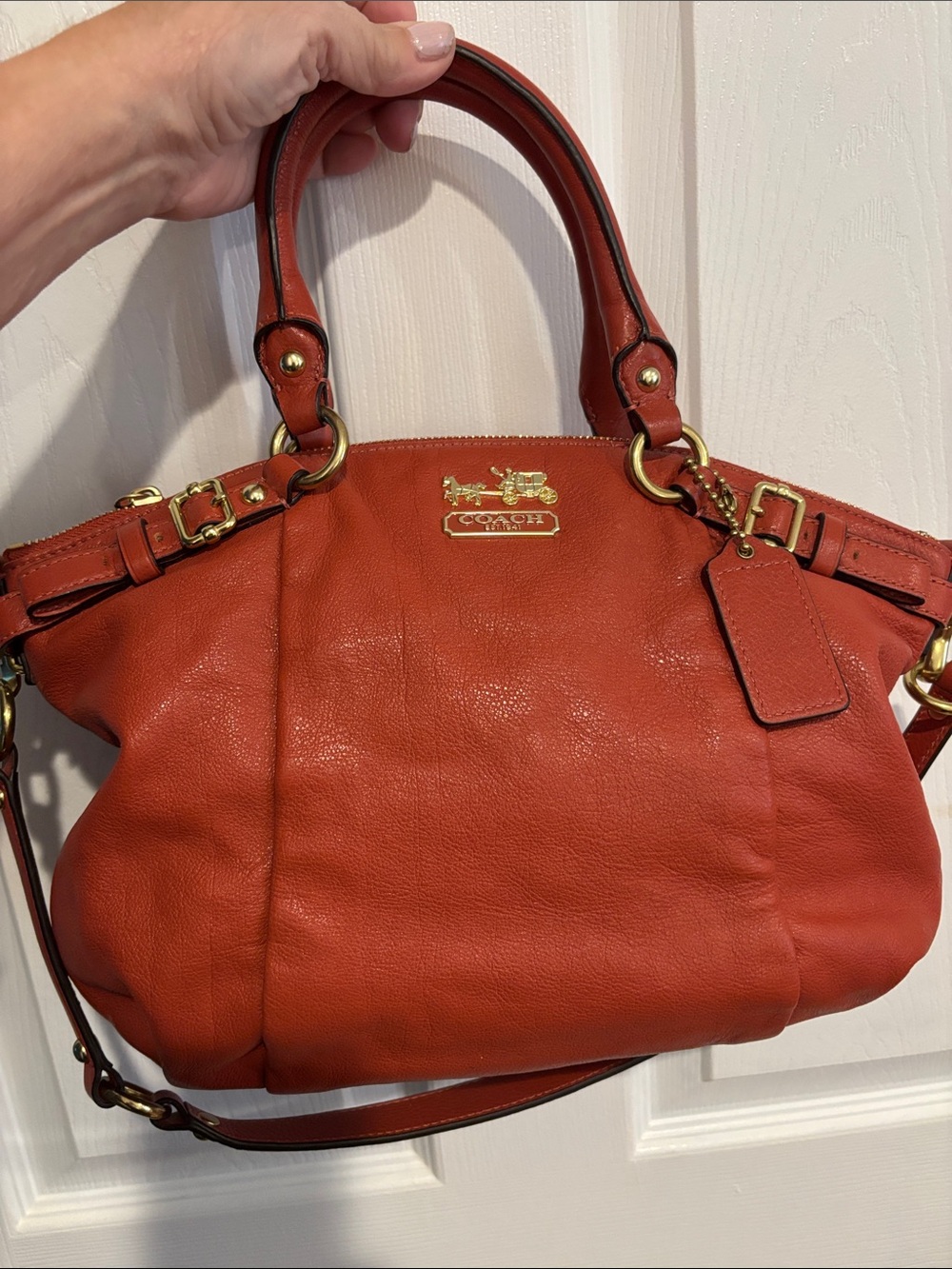 Coach Leather Madison  Sofia Satchel in Burnt Red-Orange - Never used !